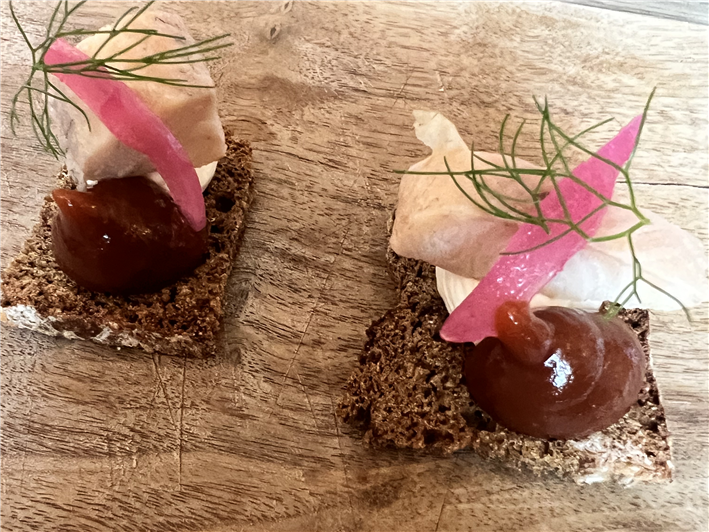 smoked eel canape